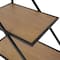71" x 32" Brown Wooden Diagonal Angled 6 Shelf Storage Shelving Unit with Black Metal Frame